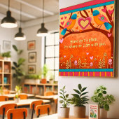 Schattigee Folk Birds Inspiring Home Quote Inspira Poster