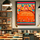 Schattigee Folk Birds Inspiring Home Quote Inspira Poster