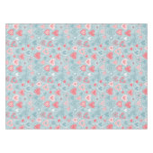 Schattigee Folk Bloemen Hart Dusty Blue Blush Pink Tafelkleed (Voorkant (Horizontaal))