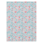 Schattigee Folk Bloemen Hart Dusty Blue Blush Pink Tafelkleed (Voorkant)