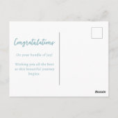 Schattigee Folk Bloemen Hart Stoffig Blauw Roze Ba Briefkaart (Achterkant)