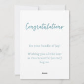 Schattigee Folk Bloemen Hart Stoffig Blauw Roze Ba Feestdagenkaart (Achterkant)