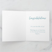 Schattigee Folk Bloemen Hart Stoffig Blauw Roze Ba Kaart (Binnen)