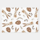 Schattigee Folk Bunny Egg Easter Pattern Fun Inpakpapier Vel (Voorkant 3)