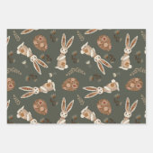Schattigee Folk Bunny Egg Easter Pattern Fun Inpakpapier Vel (Voorkant 2)
