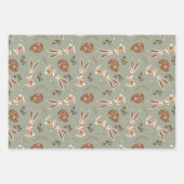 Schattigee Folk Bunny Egg Easter Pattern Fun Inpakpapier Vel (Voorkant)