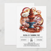 Schattigee Fontein Chocolade Verjaardag Kaart (Voorkant / Achterkant)