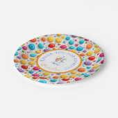 Schattigee Forest Dancing Rabbits Polka Dots Patte Papieren Bordje (Gekanteld)