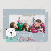 Schattigee Foto Beer Kerst Kaart (Voorkant / Achterkant)