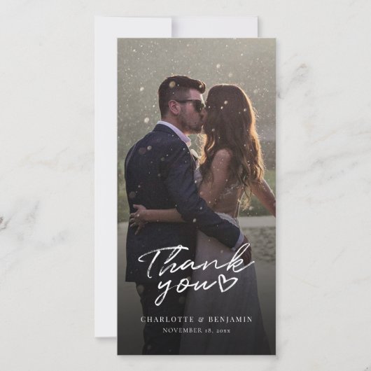 Schattigee foto bruiloft script bedankkaart (Voorkant)