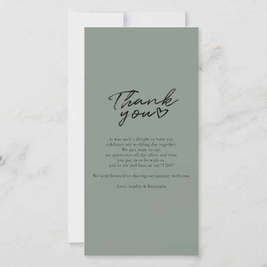 Schattigee foto bruiloft script bedankkaart (Achterkant)