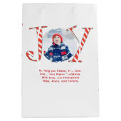 Schattigee foto Christmas Joy gepersonaliseerd Medium Cadeauzakje (Voorkant)