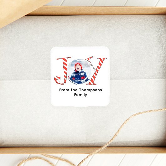 Schattigee Foto Christmas Joy Gift Label