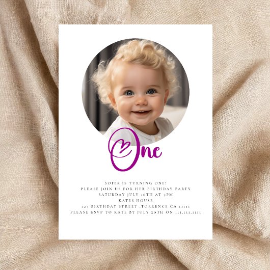 Schattigee foto eerste verjaardagsfeestje kaart