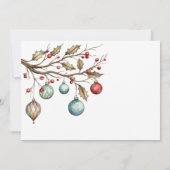 Schattigee Foto Elegant Script Waterverf Kerst Feestdagenkaart (Achterkant)