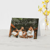 Schattigee foto familie kerst Kaart (Gele Bloem)