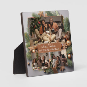 Schattigee Foto Familie Kerstmis Evergreen Fotoplaat