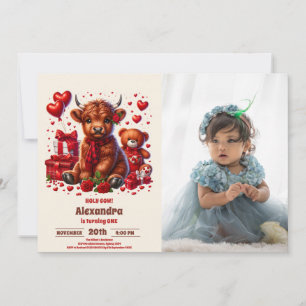 Schattigee foto Heilige Koe Hoogland 1e Verjaardag Kaart