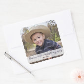 Schattigee foto Kids Verjaardagsfeestje Dank u Vierkante Sticker (Envelop)