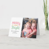 Schattigee foto kleurrijke moderne kerst feestdagen kaart (Voorkant)
