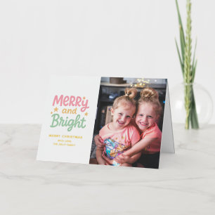 Schattigee foto kleurrijke moderne kerst folie feestdagenkaart