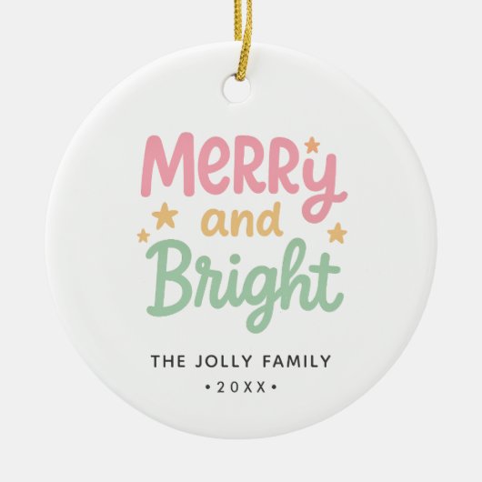 Schattigee foto kleurrijke moderne kerst keramisch ornament (Voorkant)