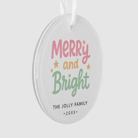 Schattigee foto kleurrijke moderne kerst ornament (voorkant)