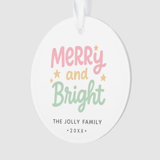 Schattigee foto kleurrijke moderne kerst ornament (voorkant)