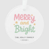 Schattigee foto kleurrijke moderne kerst ornament (voorkant)