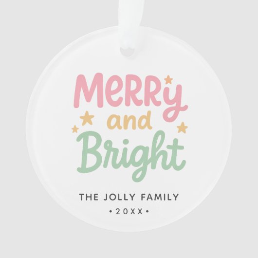 Schattigee foto kleurrijke moderne kerst ornament (voorkant)