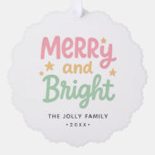 Schattigee foto kleurrijke moderne kerst ornament kaart (Voorkant)