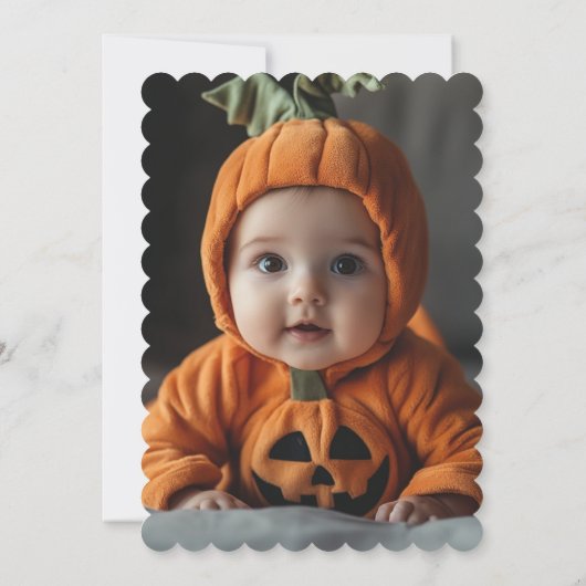 Schattigee foto Little Pumpkin eerste verjaardagsf Kaart (Achterkant)