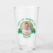 Schattigee foto Lucky Dad Clover St Patricks Day Glas (Voorkant)