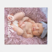 Schattigee Foto met Naam Baby Fleece Fotodeken (Voorkant (Horizontaal))