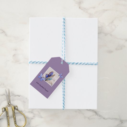 Schattigee foto - met oprechte Bedankt! Dank je Cadeaulabel (Met Touw)