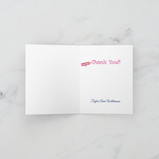 Schattigee foto middelbare school Afstuderen dank  Bedankkaart (Binnen)