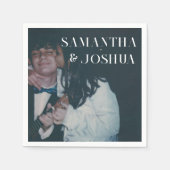 Schattigee Foto & Monogram Bruiloft Servetten (Voorkant)