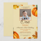 Schattigee foto pompoen Baby 1e verjaardag Kaart (Voorkant / Achterkant)