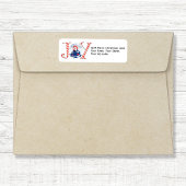 Schattigee foto retour adres kerst etiket