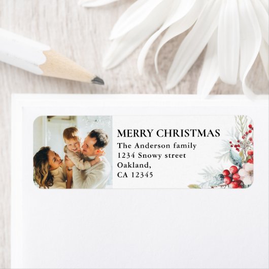 Schattigee foto & rode bessen | Groene vrolijke ke Etiket (Insitu)