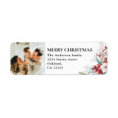 Schattigee foto & rode bessen | Groene vrolijke ke Etiket (Voorkant)