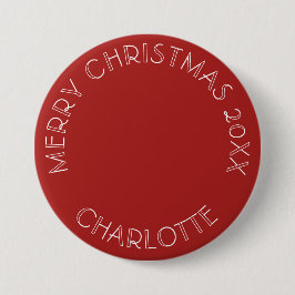 Schattigee Foto Santa Kinder Naam Ronde Button 7,6 Cm