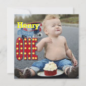 Schattigee foto Vintage, eerste jaar verjaardagsui Kaart (Voorkant)