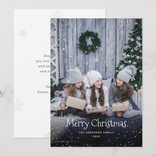 Schattigee Foto Vrolijk Kerstvakantie Kaart (Voorkant / Achterkant)