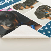 Schattigee Fotocollage Pet Dog Naam Sherpa Deken (3/4)