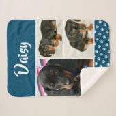 Schattigee Fotocollage Pet Dog Naam Sherpa Deken (Voorkant (horizontaal))