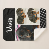 Schattigee Fotocollage Pet Dog Naam Sherpa Deken (Voorkant (horizontaal))