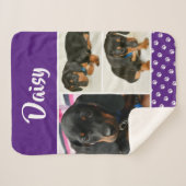 Schattigee Fotocollage Pet Dog Naam Sherpa Deken (Voorkant (horizontaal))