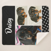 Schattigee Fotocollage Pet Dog Naam Sherpa Deken (Voorkant (horizontaal))