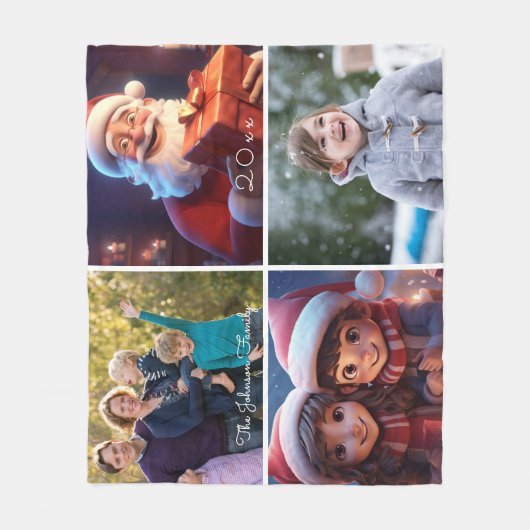 Schattigee fotofamilie fleece deken (Voorkant)